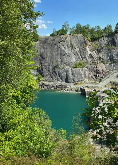 Green water in Elterwater Slate Quarry