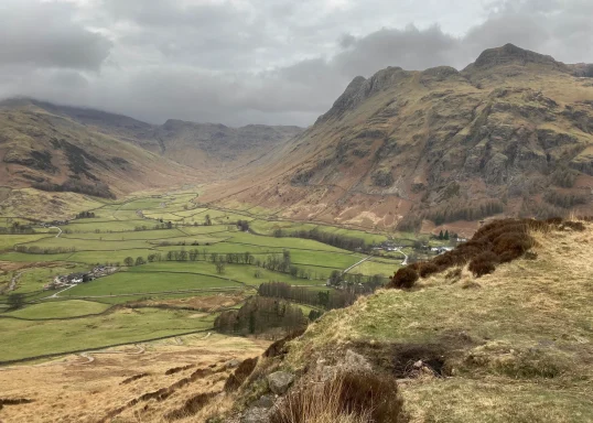 The Langdale Pikes viewed from Side Pike