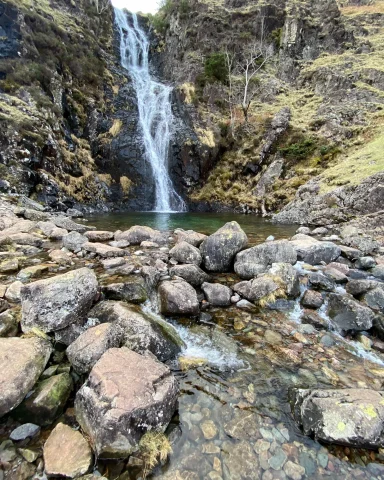 Whorneyside Force waterfall in Langdale