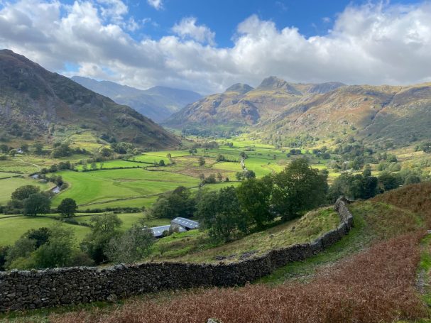 Langdale Valley & the Langdale Pikes in Spring.