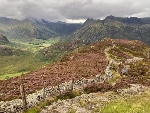 Great Wall of Lingmoor and Langdale Pikes