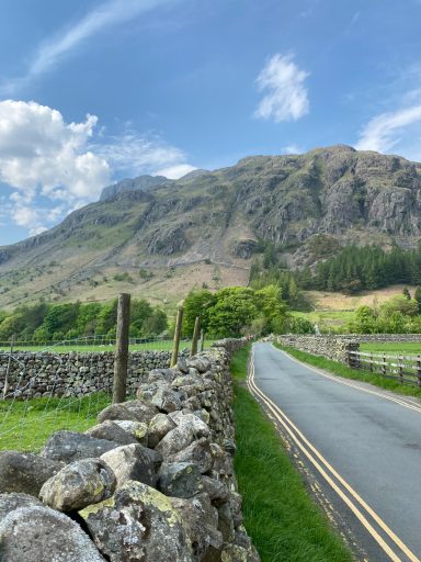 Langdale Valley Road towards the mountains