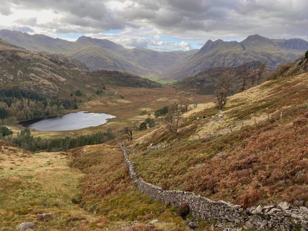 Blea Tarn in Autumn with Langdale Pikes